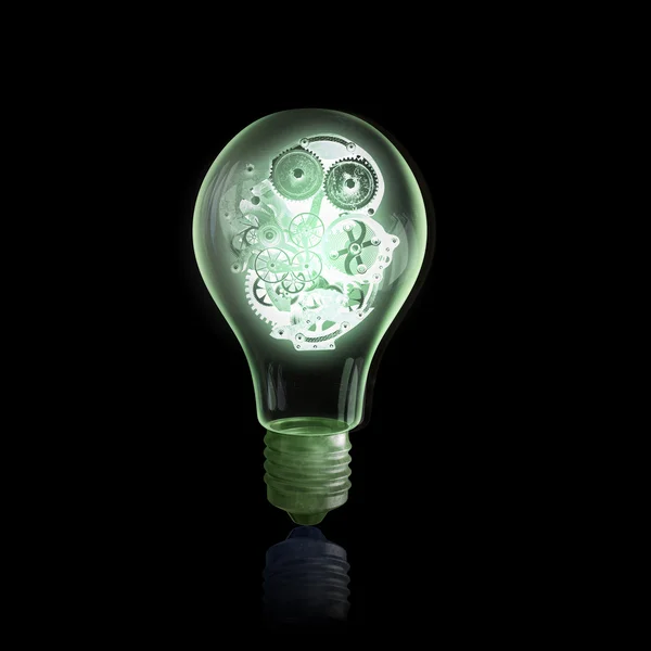 Gears light bulb — Stock Photo, Image