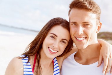 plaj romantik genç Çift