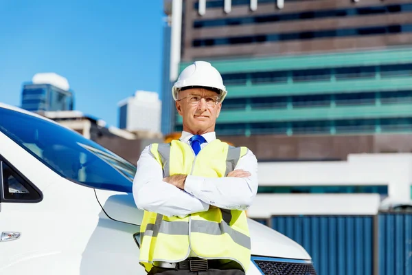 Ingeniero constructor en la obra — Foto de Stock