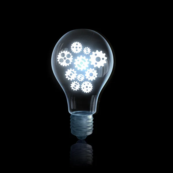 Gears light bulb — Stock Photo, Image