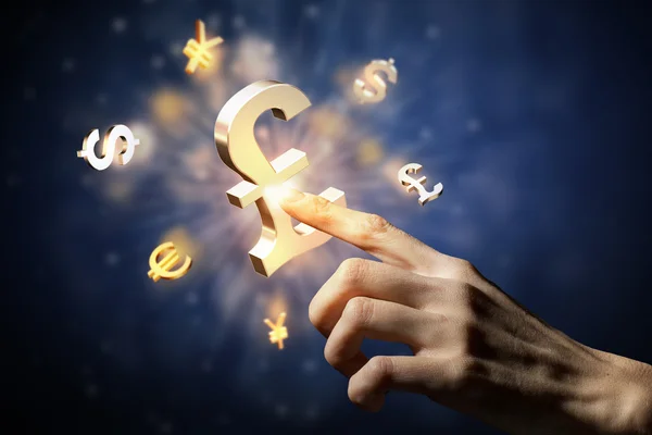 Currency glowing symbols — Stock Photo, Image