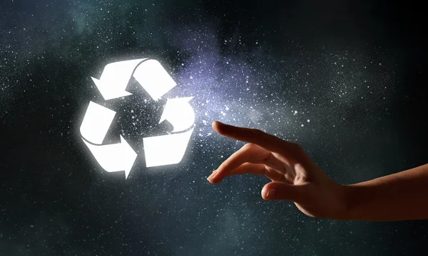 Glowing recycle symbol