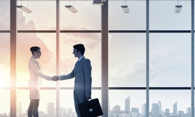 iş ortakları el sıkışma