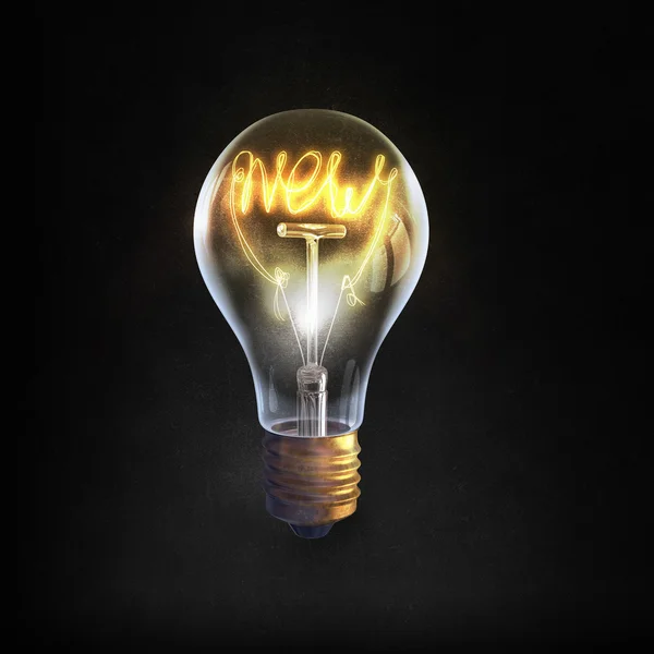 Glass bulb on black background — Stock Photo, Image