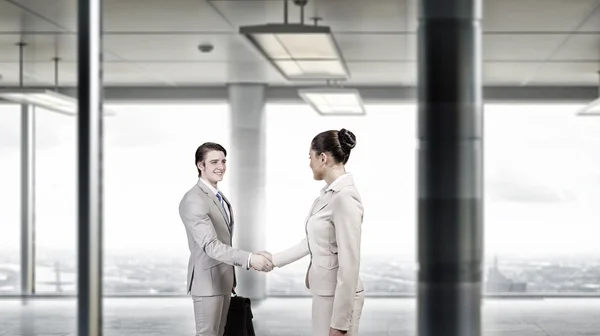 Obchodní partneři handshake — Stock fotografie