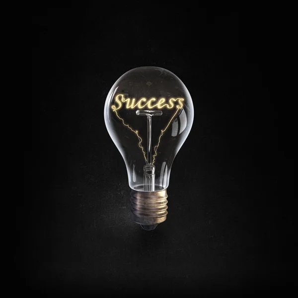Glass bulb on black background — Stock Photo, Image