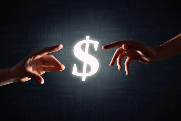 Dollar glowing sign — Stock Photo, Image