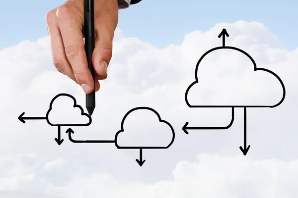 Concetto disegnato su cloud — Foto Stock