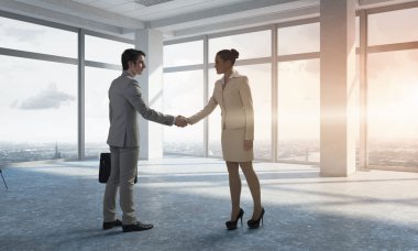 iş ortakları el sıkışma