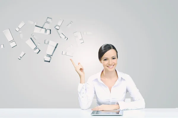 Elegant woman use tablet — Stock Photo, Image