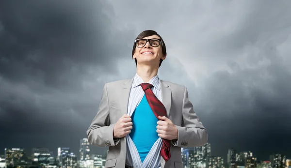 Determined super businessman — Stock Photo, Image