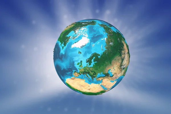 Globe op blauwe achtergrond — Stockfoto