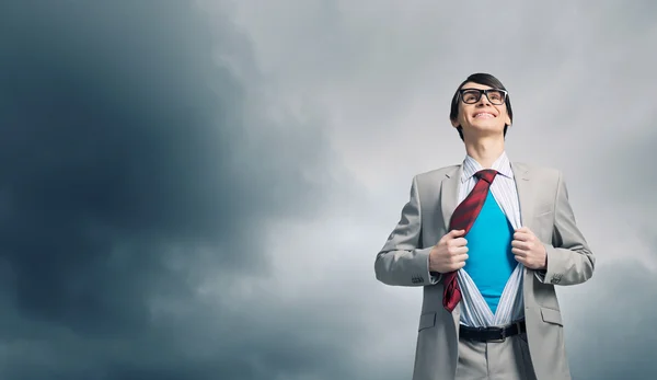 Determined super businessman — Stock Photo, Image