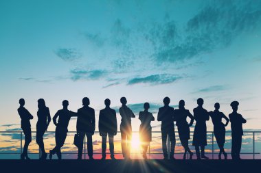 Grup satırındaki iş adamları