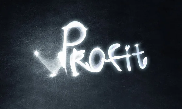 Profit szót a sötét — Stock Fotó