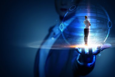 Palm destekleyen iş kadını