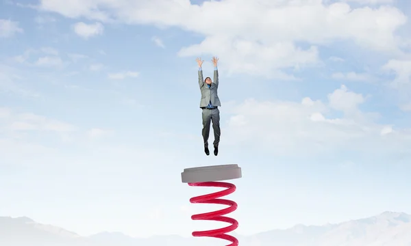 He made huge jump to success — Stock Photo, Image