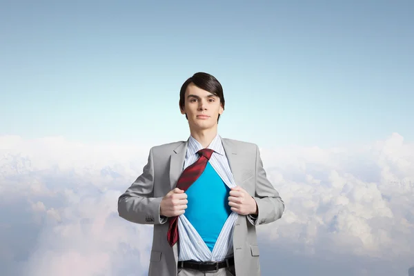 Решительный супер бизнесмен — стоковое фото