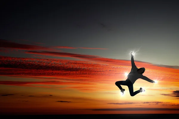 Dancer girl in jump — Stock Photo, Image