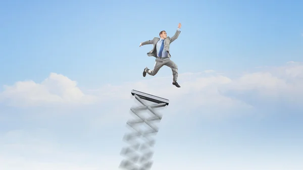 He made huge jump to success — Stock Photo, Image