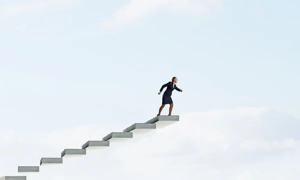 Running on career ladder — Stock Photo, Image