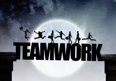 İş takım çalışması konsepti