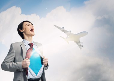 Duygusal süper işadamı çığlık