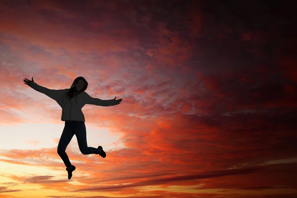 Dancer girl in jump — Stock Photo, Image