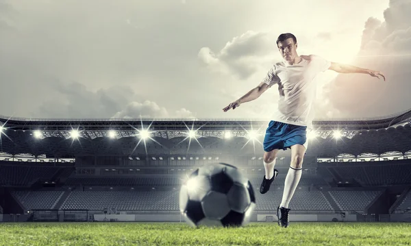 Soccer forward player — Stock Photo, Image