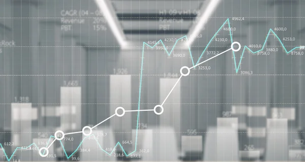 Datos dinámicos de ventas, renderizado 3D — Foto de Stock