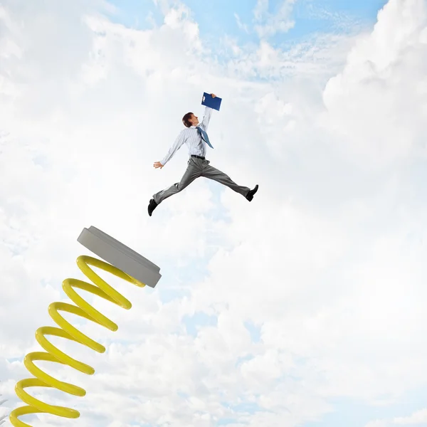 He made huge jump to success — Stock Photo, Image