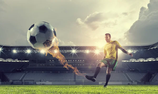 Soccer forward player — Stock Photo, Image