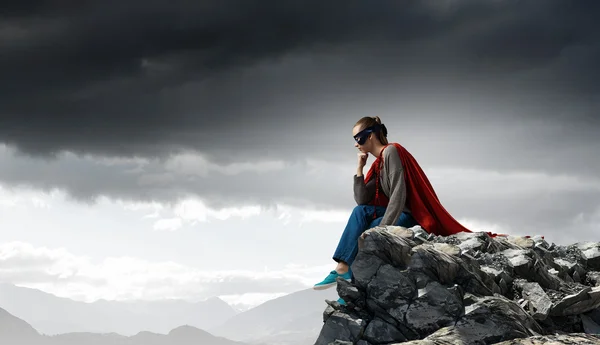 She is super woman — Stock Photo, Image