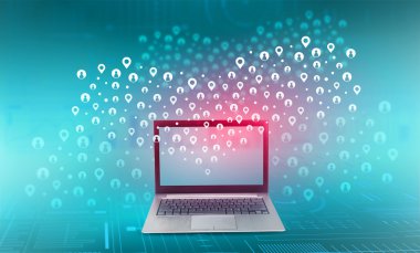 Küresel Internet kavramı. 3D render