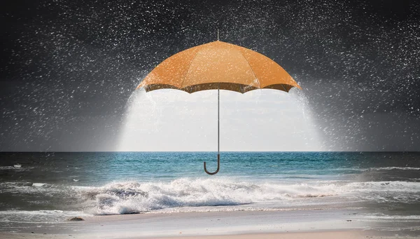 Color umbrella in sky — Stock Photo, Image