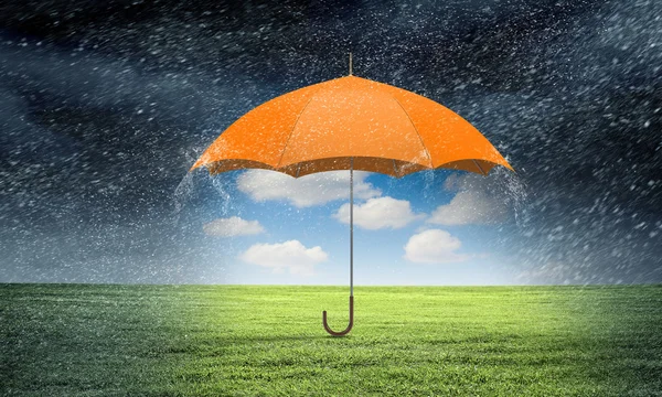 Color umbrella in sky — Stock Photo, Image