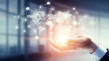 Sosyal ağ şeması. Karışık ortam