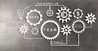 İş takım çalışması konsepti