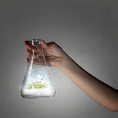 Bilim yeşil sağlıklı yaşam için. Karışık teknik