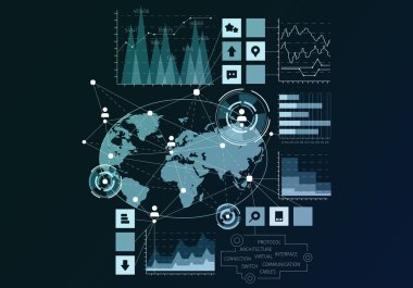 Sosyal ağ kavramı. Karışık teknik