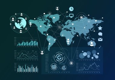Sosyal ağ kavramı. Karışık teknik