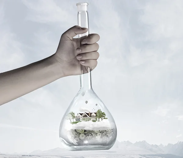 Science for green healthy life . Mixed media — Stock Photo, Image