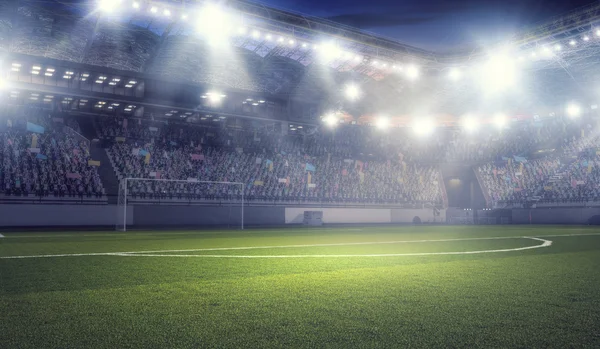 Football stadium in lights . mixed media — Stock Photo, Image