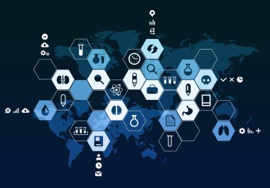 Nanoteknoloji tıp kavramı .mixed medya
