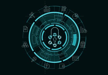 Medya arayüzü arka plan. Karışık teknik