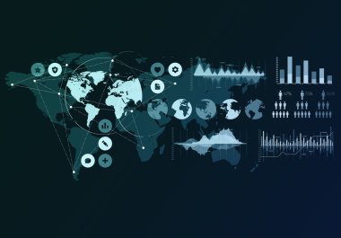 Sosyal ağ kavramı. Karışık teknik