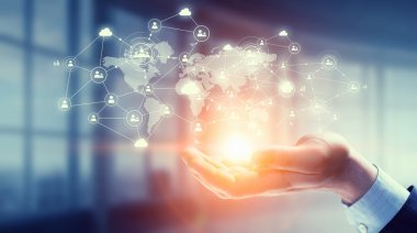 Sosyal ağ şeması. Karışık ortam