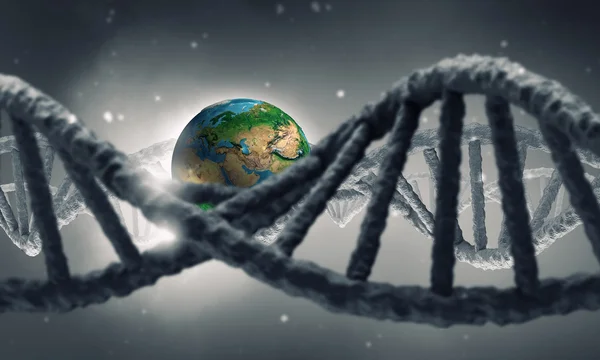 Pesquisa de moléculas de ADN. meios mistos — Fotografia de Stock
