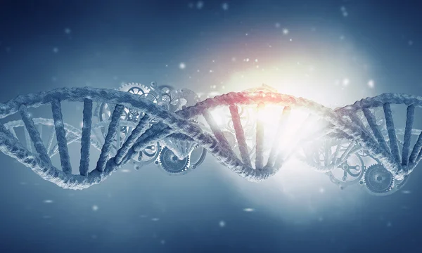 Dna 分子研究。混合媒体 — 图库照片