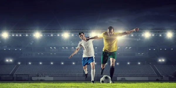 Hete voetbal momenten. Mixed media — Stockfoto